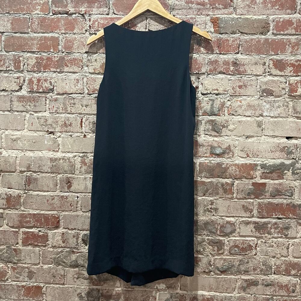 Theory Black Drape Silk Dress Size 6 - Picture 5 of 6